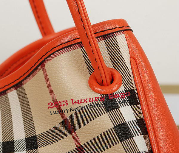 BurBerry Small Haymarket Check Tote Bag B5911 Orange