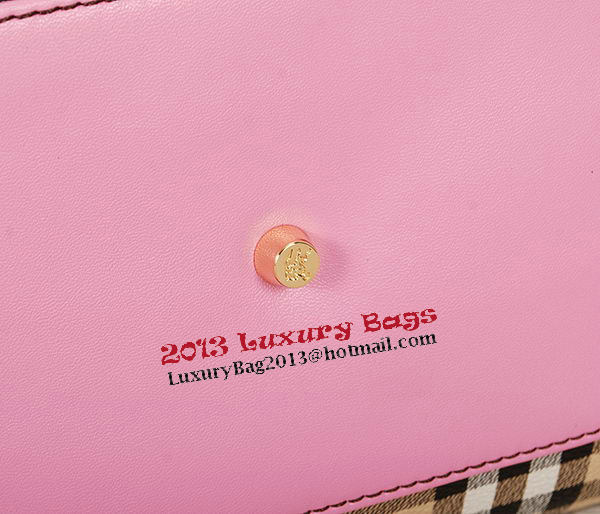 BurBerry Small Haymarket Check Tote Bag B5911 Pink