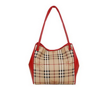 BurBerry Small Haymarket Check Tote Bag B5911 Red