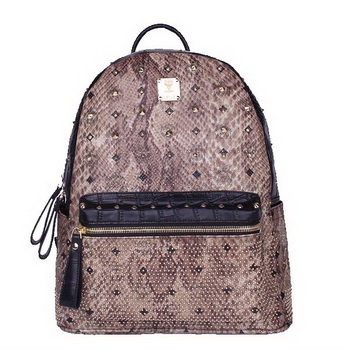 MCM Armour Medium Backpack Snake Leather MC2095 Brown