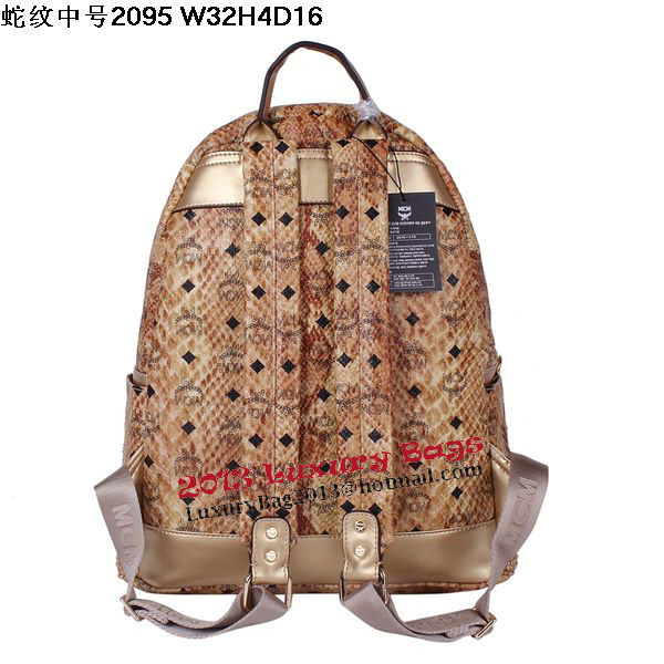 MCM Armour Medium Backpack Snake Leather MC2095 Gold