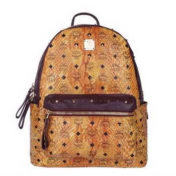 MCM Armour Medium Backpack Snake Leather MC2095 Wheat