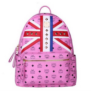 MCM Medium Flag of UK Backpack MC5173 Rosy