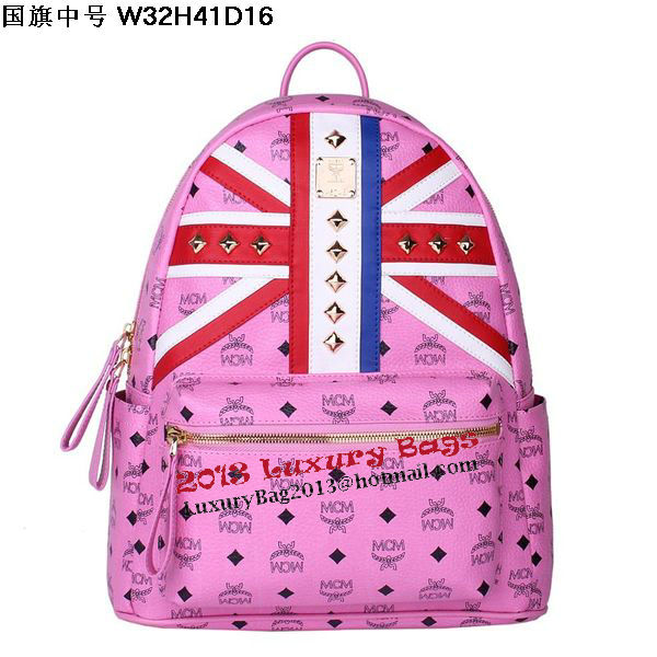 MCM Medium Flag of UK Backpack MC5173 Rosy