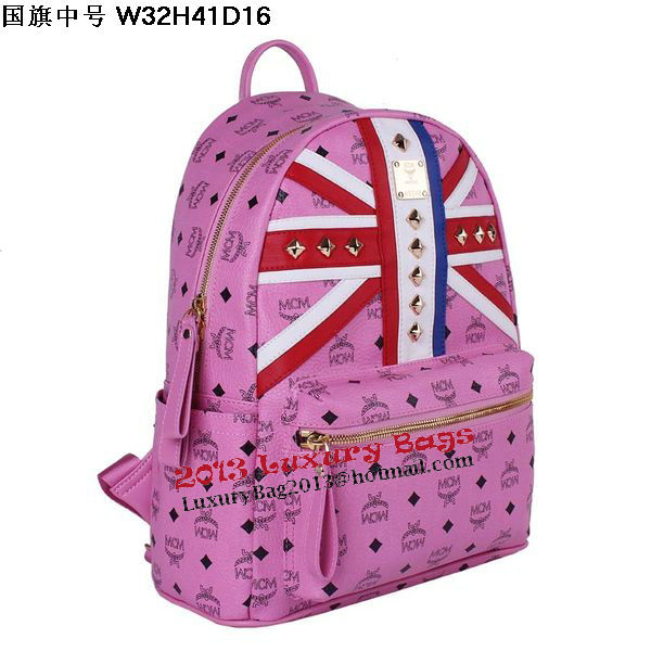 MCM Medium Flag of UK Backpack MC5173 Rosy