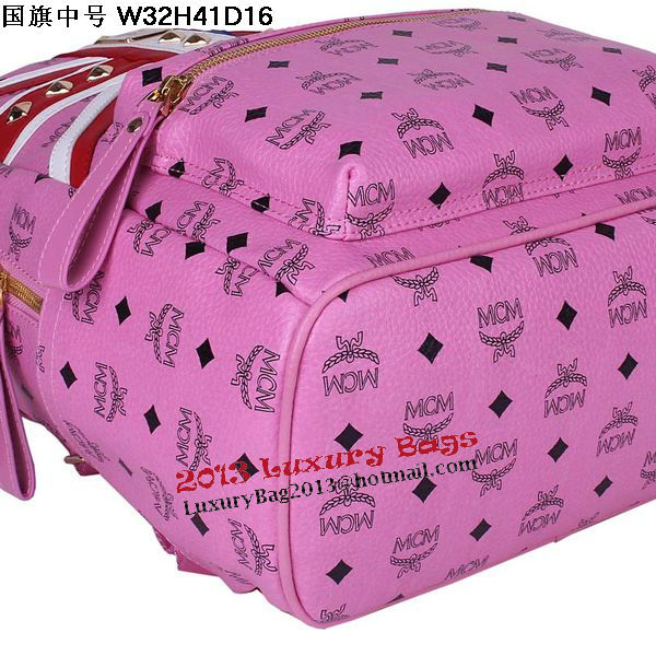 MCM Medium Flag of UK Backpack MC5173 Rosy