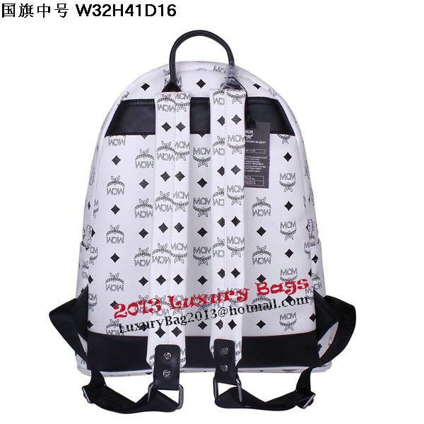 MCM Medium Flag of UK Backpack MC5173 White