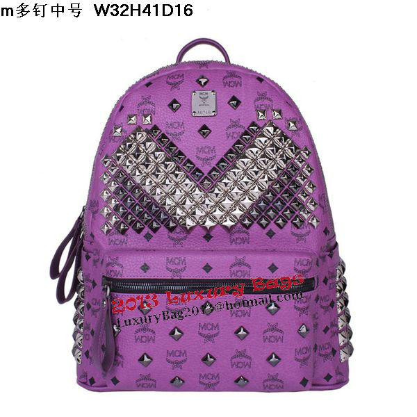 MCM Medium Stark Front Studs Backpack MC4237 Purple