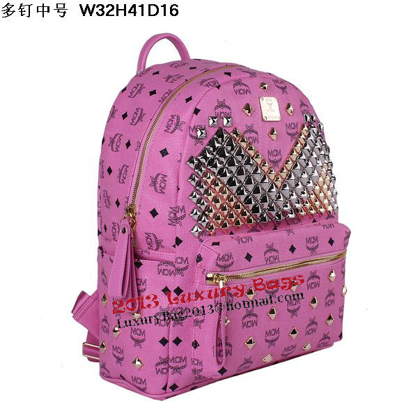 MCM Medium Stark Front Studs Backpack MC4238 Rosy