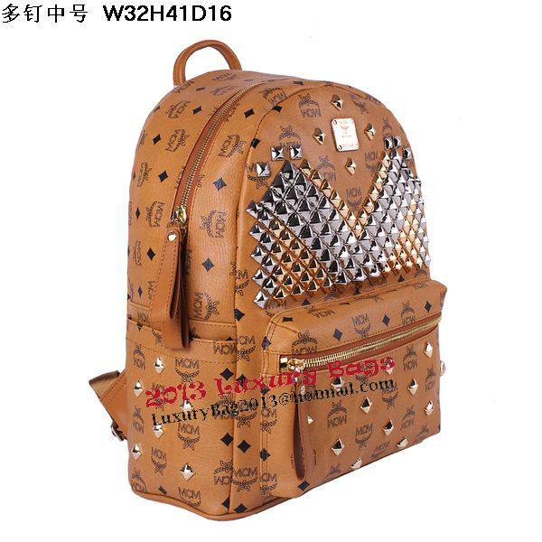 MCM Medium Stark Front Studs Backpack MC4238 Wheat