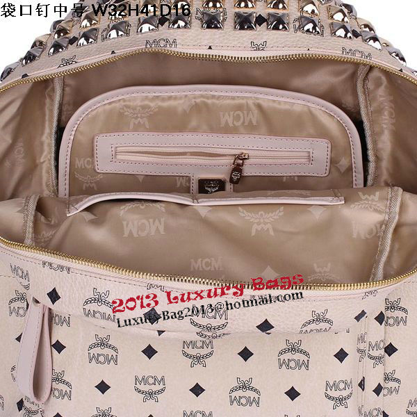 MCM Medium Top Studs Backpack MC4232 Beige