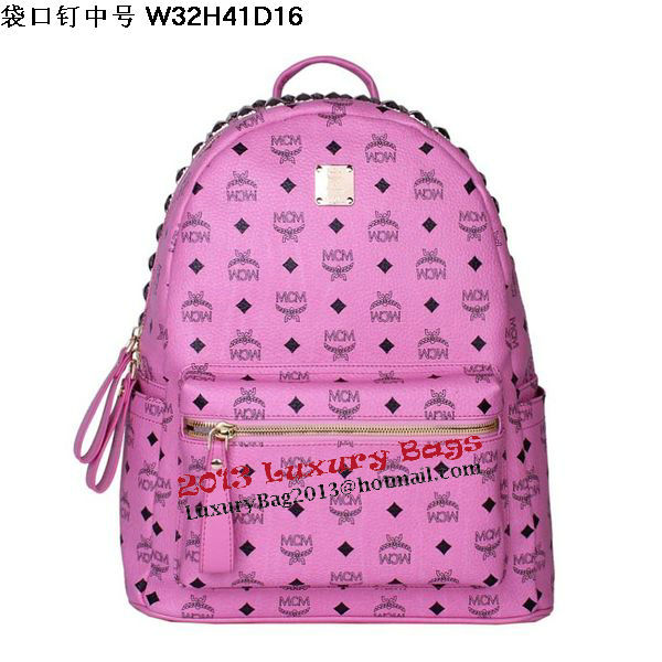 MCM Medium Top Studs Backpack MC4232 Rosy