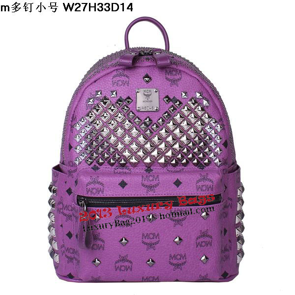 MCM Small Stark Front Studs Backpack MC4237S Purple