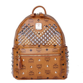 MCM Small Stark Front Studs Backpack MC4237S Wheat