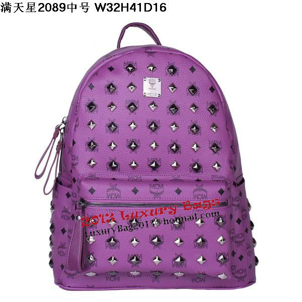 MCM Stark Studded Medium Backpack MC2089 Purple