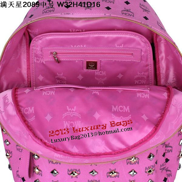 MCM Stark Studded Medium Backpack MC2089 Rosy