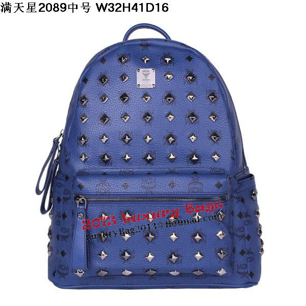 MCM Stark Studded Medium Backpack MC2089 Royal