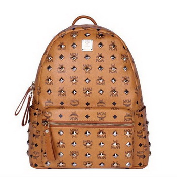 MCM Stark Studded Medium Backpack MC2089 Wheat