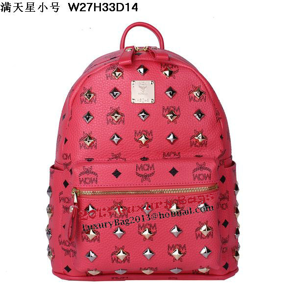 MCM Stark Studded Small Backpack MC2089S Light Red