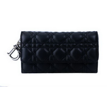 Dior Bi-Flod Wallet in Lambskin Leahter CD086 Black