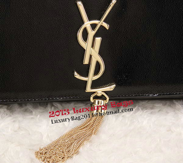 YSL Classic Monogramme Tassel Patent Leather Clutch Bag Y8908 Black