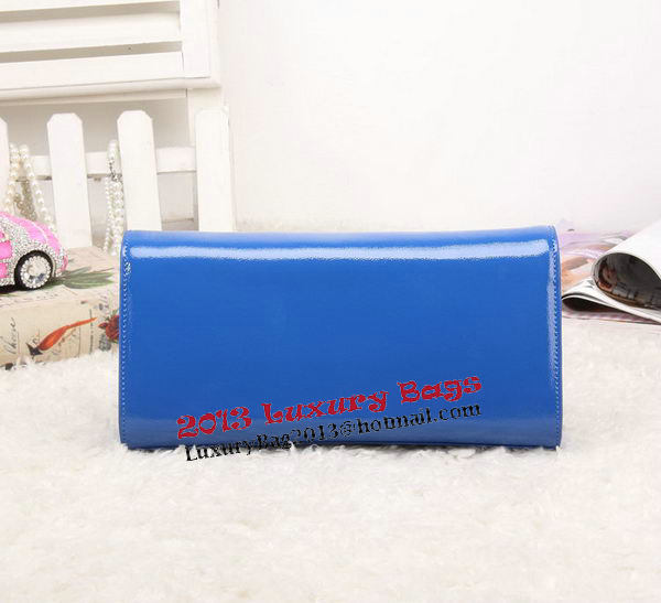 YSL Classic Monogramme Tassel Patent Leather Clutch Bag Y8908 Blue