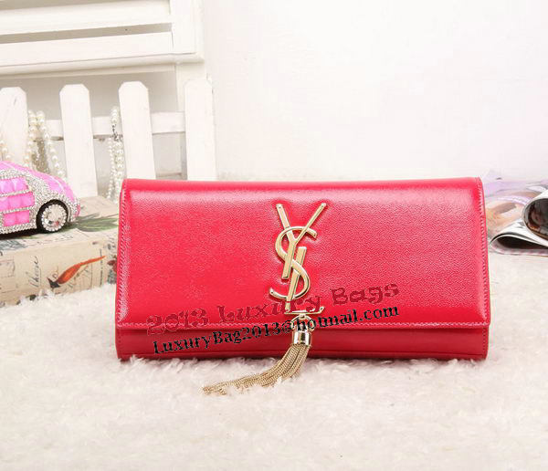 YSL Classic Monogramme Tassel Patent Leather Clutch Bag Y8908 Red