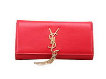 YSL Classic Monogramme Tassel Smooth Leather Clutch Bag Y8908 Red