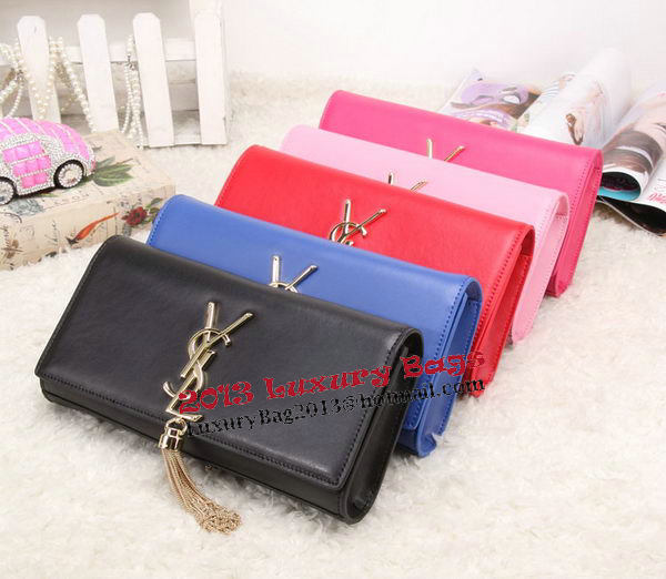 YSL Classic Monogramme Tassel Smooth Leather Clutch Bag Y8908 Red