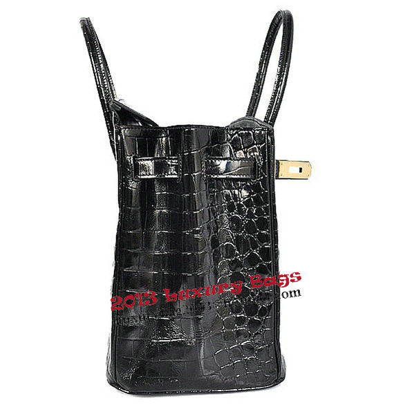 Hermes Birkin 35CM Tote Bag Black Iridescent Croco Leather Gold