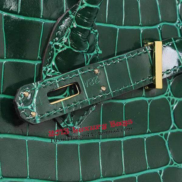 Hermes Birkin 35CM Tote Bag Green Iridescent Croco Leather Gold