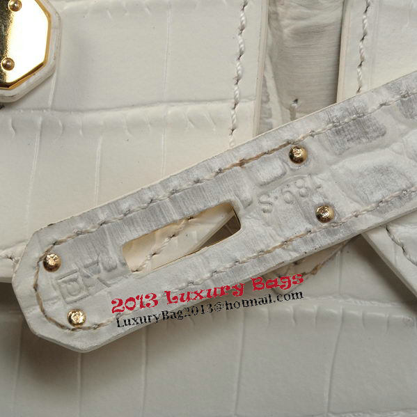 Hermes Birkin 35CM Tote Bag OffWhite Croco Leather Gold