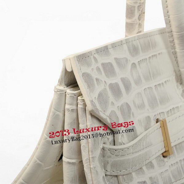 Hermes Birkin 35CM Tote Bag OffWhite Croco Leather Gold