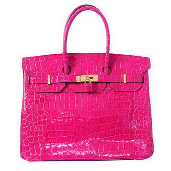 Hermes Birkin 35CM Tote Bag Peach Iridescent Croco Leather Gold