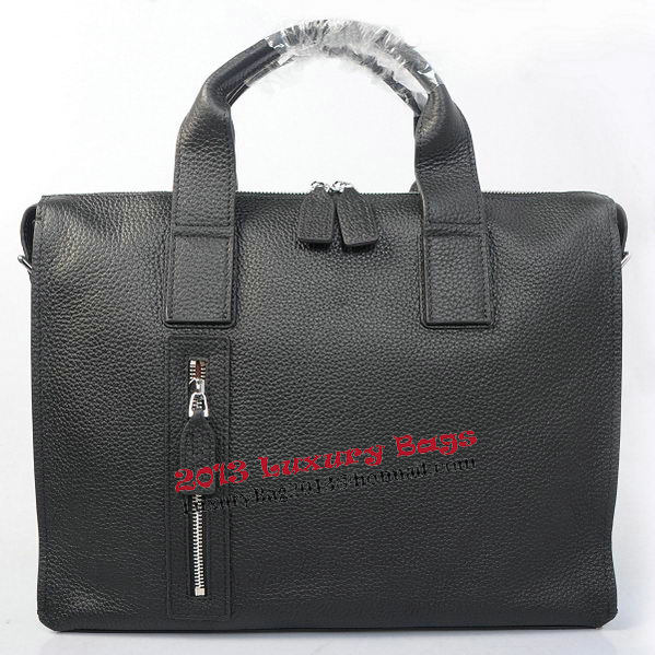 Hermes Briefcase Original Grainy Leather H8813 Black