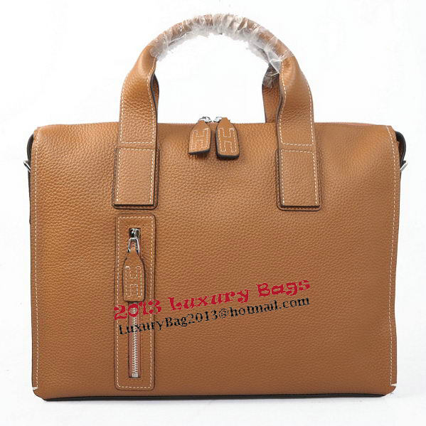 Hermes Briefcase Original Grainy Leather H8813 Wheat