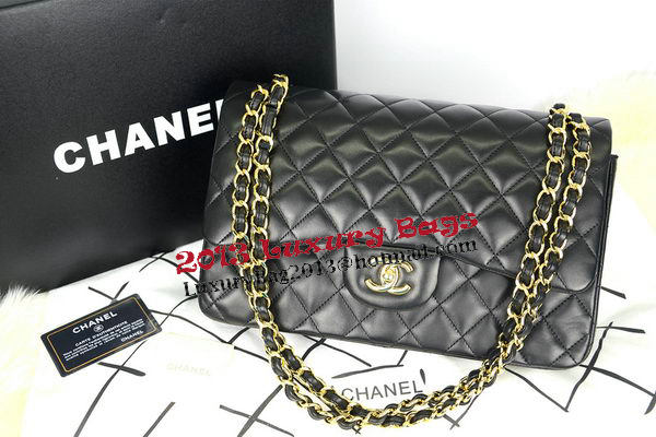 Chanel Jumbo Double Flaps Bag Black Original Leather A36097 Gold