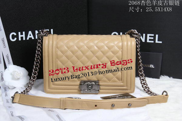 Boy Chanel Flap Shoulder Bag Sheepskin Leather CHA2068 Apricot