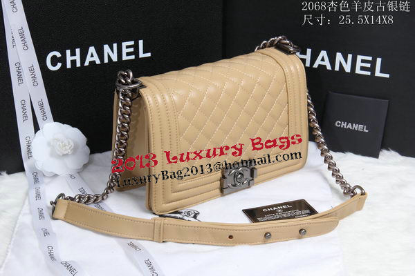 Boy Chanel Flap Shoulder Bag Sheepskin Leather CHA2068 Apricot