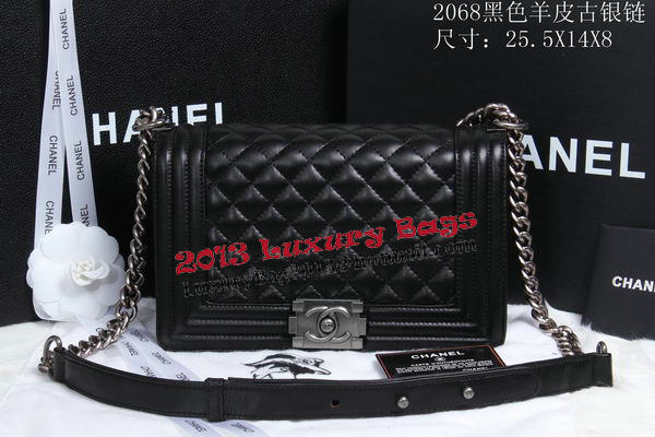 Boy Chanel Flap Shoulder Bag Sheepskin Leather CHA2068 Black