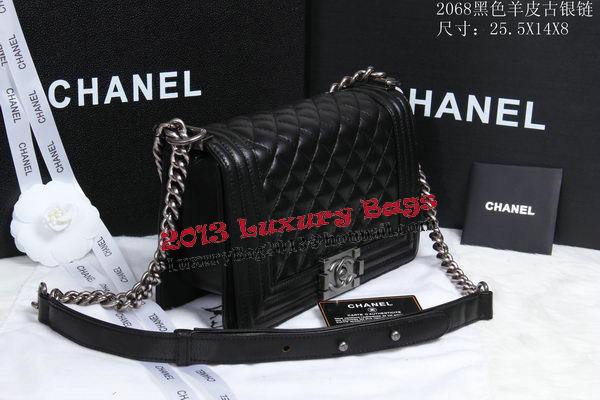 Boy Chanel Flap Shoulder Bag Sheepskin Leather CHA2068 Black