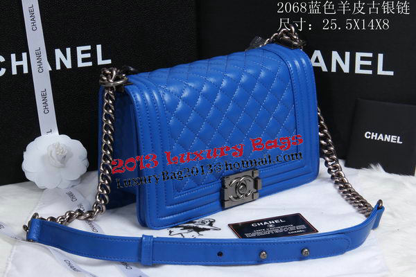 Boy Chanel Flap Shoulder Bag Sheepskin Leather CHA2068 Blue