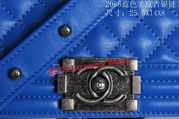 Boy Chanel Flap Shoulder Bag Sheepskin Leather CHA2068 Blue