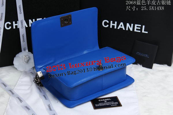 Boy Chanel Flap Shoulder Bag Sheepskin Leather CHA2068 Blue