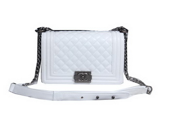 Boy Chanel Flap Shoulder Bag Sheepskin Leather CHA2068 White