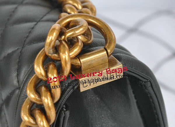 Chanel Boy Flap Shoulder Bag Black Original Lambskin Leather CHA67085 Gold