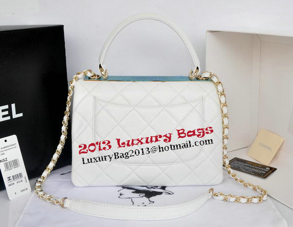 Chanel Classic Top Handle Bag Original Sheepskin Leather CHA92236 White