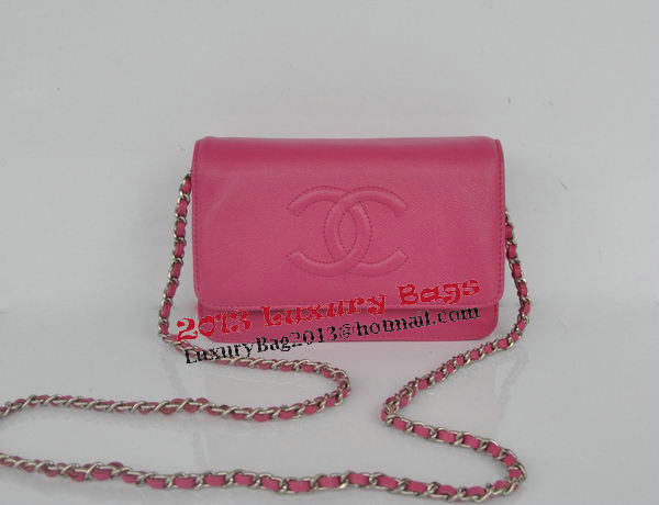 Chanel Flap Shoulder Bag Rose Calfskin Leather CHA33818 Silver