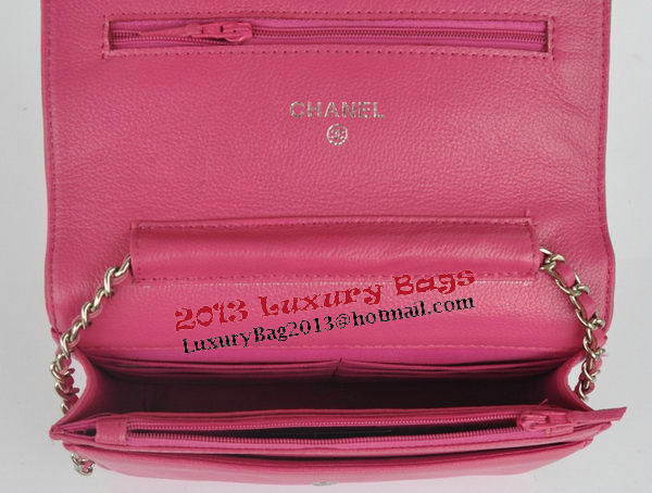 Chanel Flap Shoulder Bag Rose Calfskin Leather CHA33818 Silver