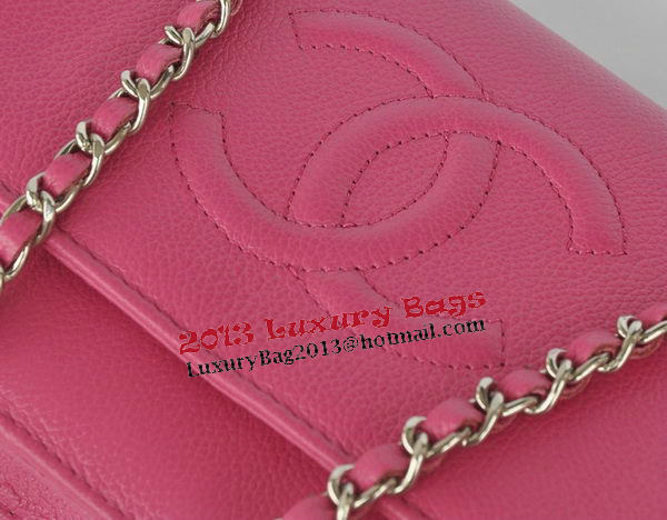 Chanel Flap Shoulder Bag Rose Calfskin Leather CHA33818 Silver